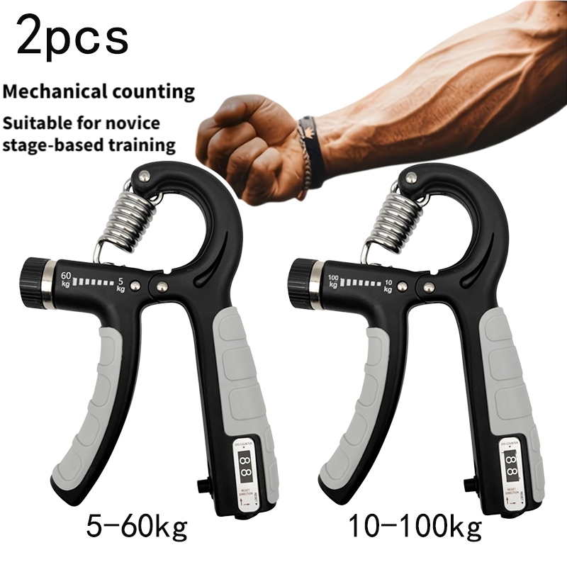 TEMU Juego de 2 piezas: 1 fortalecedor de agarre manual de 5-60 kg + 1 fortalecedor de agarre manual de 10-100 kg, fortalecedor de agarre manual de