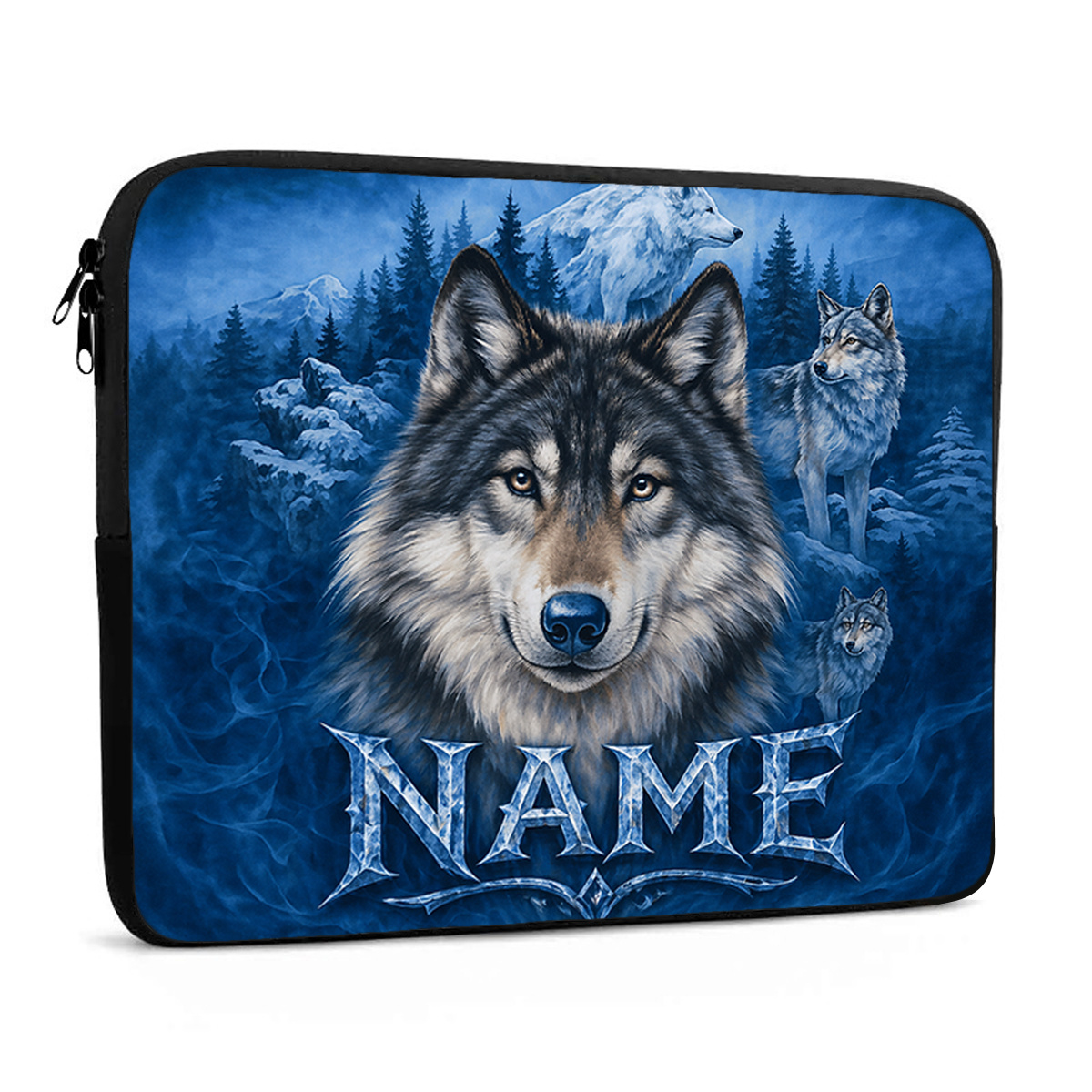 Customized Wolf Pack 2D Flat Pattern Laptop Sleeve