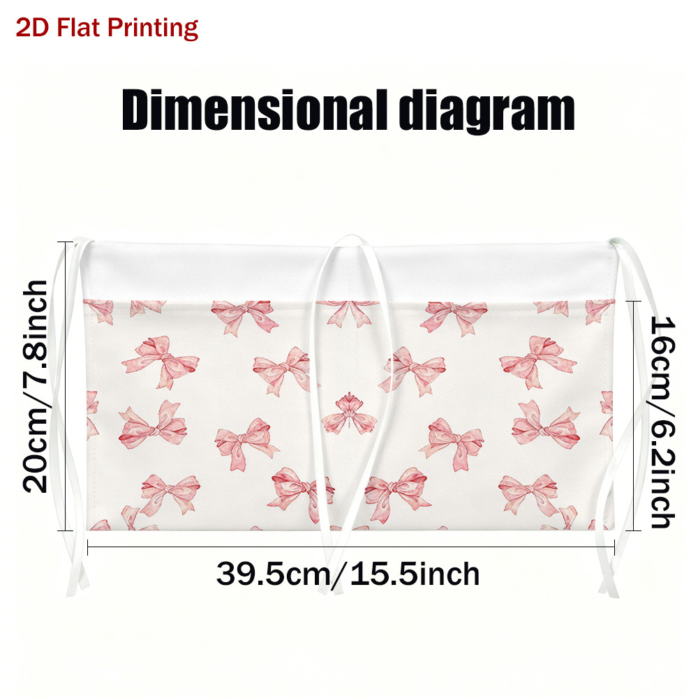 TEMU 2d Flat Nursery Hanging Organizers Pink Bows Pattern Hanging Racks Are Suitable For Storing Diapers, Wipes, And Other Supplies, Providing