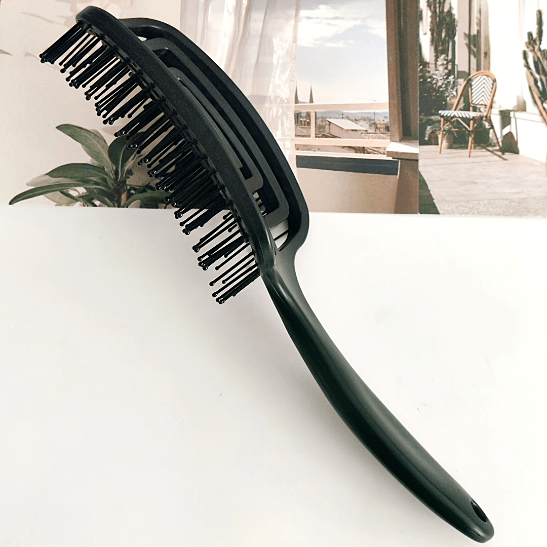 TEMU Large Red And Black Maze Style Hair Comb, Hair Styling Tool, Scalp Massage Brush, For Daily Use