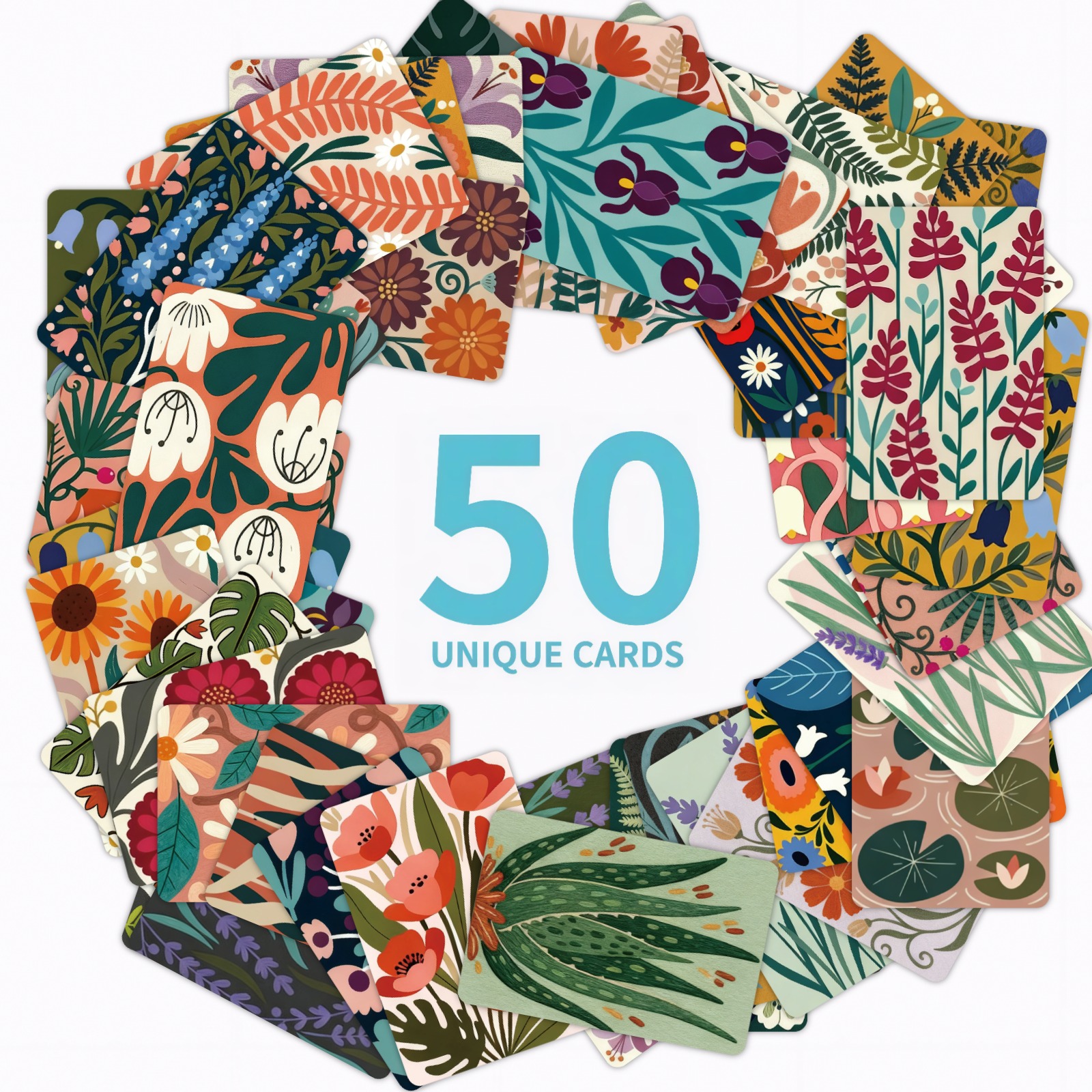 TEMU Floral Pattern Cards & Postcards, Ideal For Journaling, Daily Reflection, Scripture Study, Gifting, Home And Office Wall Decor, Thoughtful