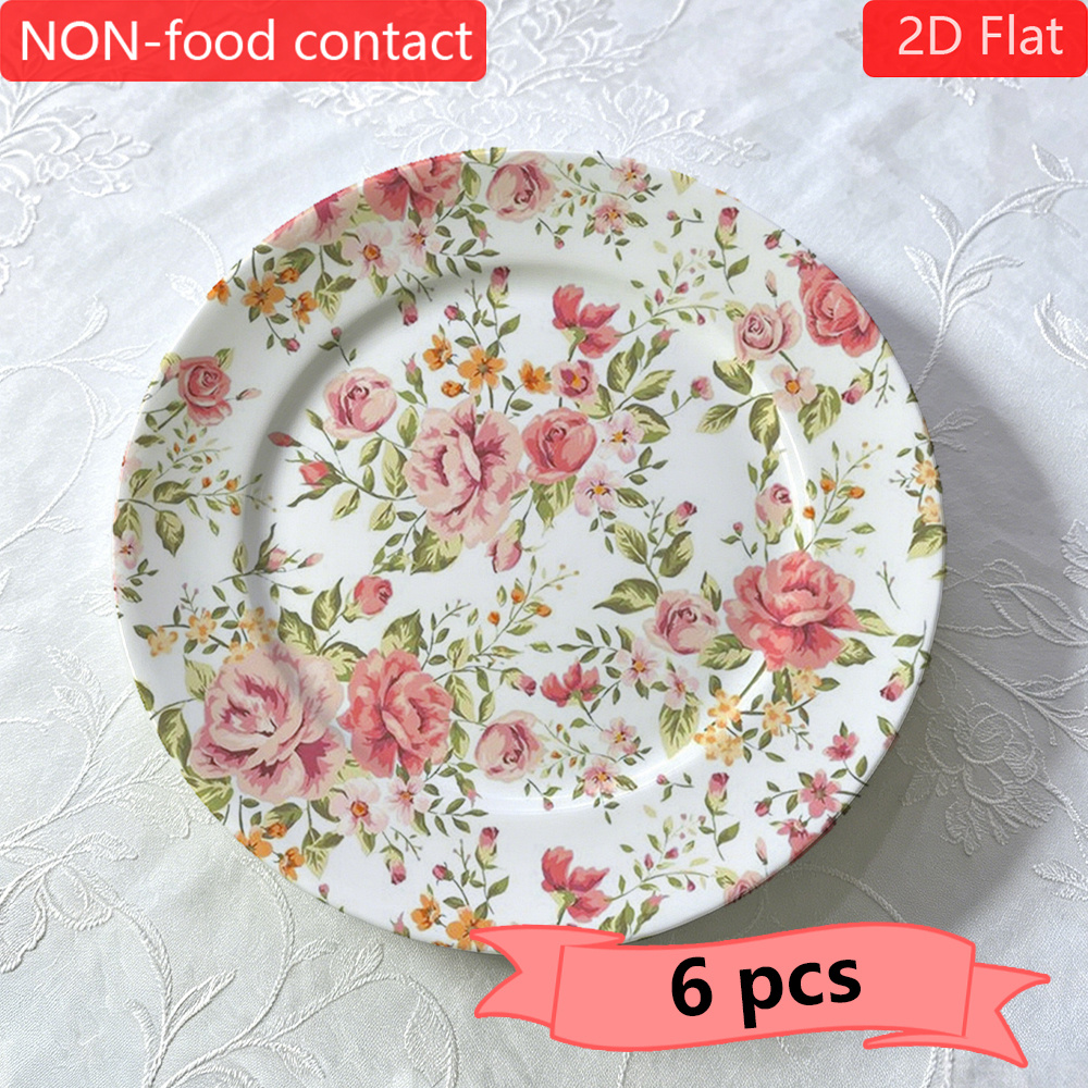 TEMU 6pcs, 33cm/13in Decorative Dinner Plates, Charger Plates, , Wedding Decor, Wedding Table Setting, Party Supplies, Birthday Party, Banquet,