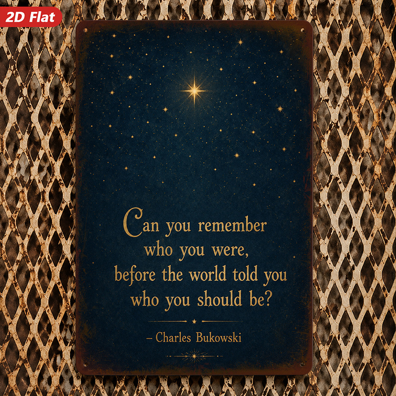 TEMU 2d Flat, 1pc Metal Sign Wall Art, Starry Night - Quote Wall Art, Inspirational Text, , Home Decor, For Living Rooms, Bedrooms, Safe Rounded