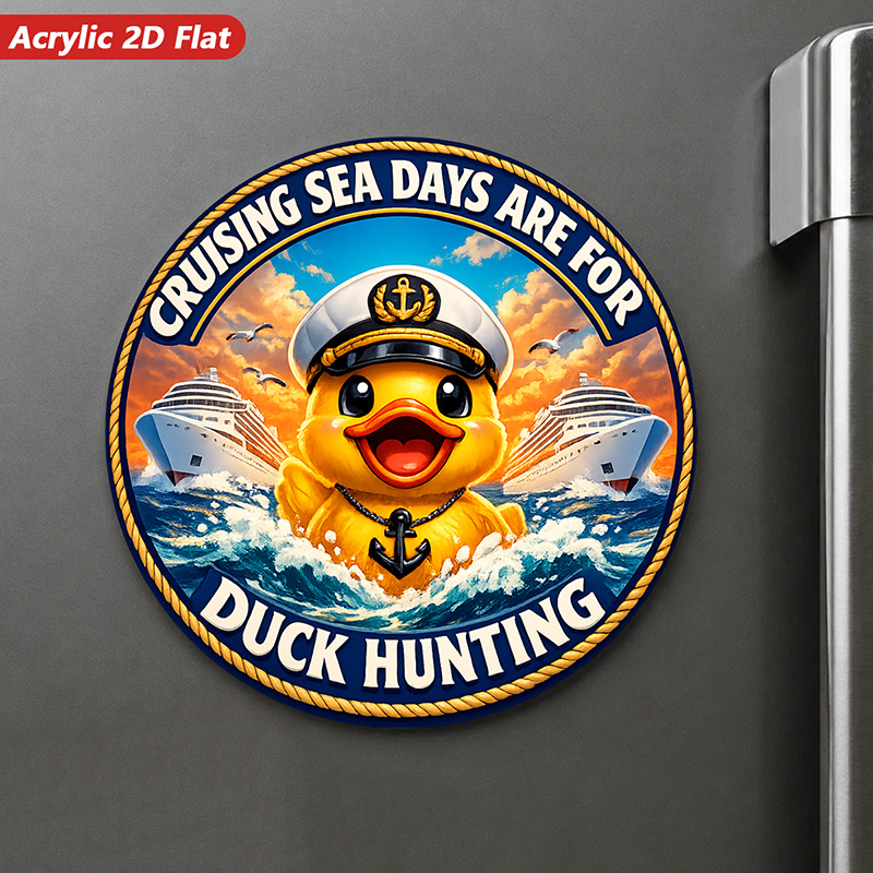 TEMU 1 Nautical Cruise Duck With Magnetic Base - Double-decker Cruise Ship Model, Suitable For Home, Cabinet, And Refrigerator Decoration. Acrylic