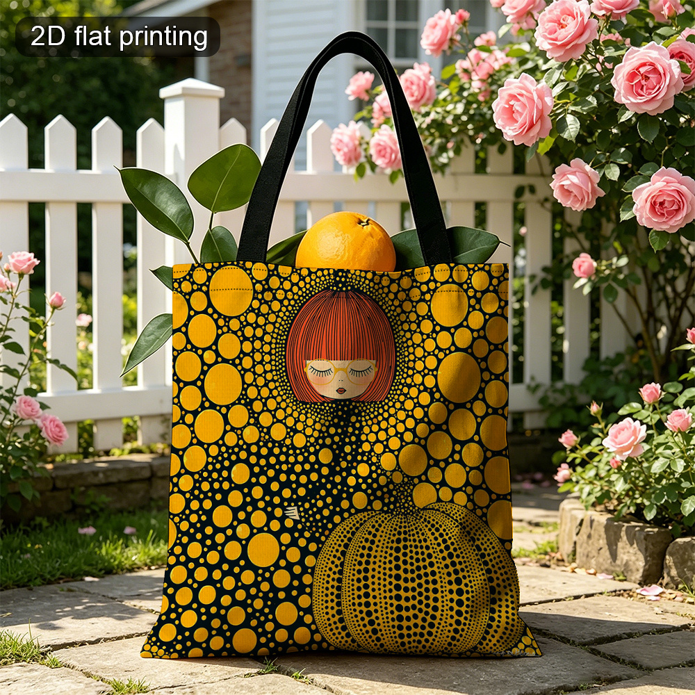 TEMU 1 pz, Borse da donna, Borsa tote 2D PIATTA con a forma di zucca con , Elegante borsa a spalla per donna, Perfetta per shopping, ufficio e uscite