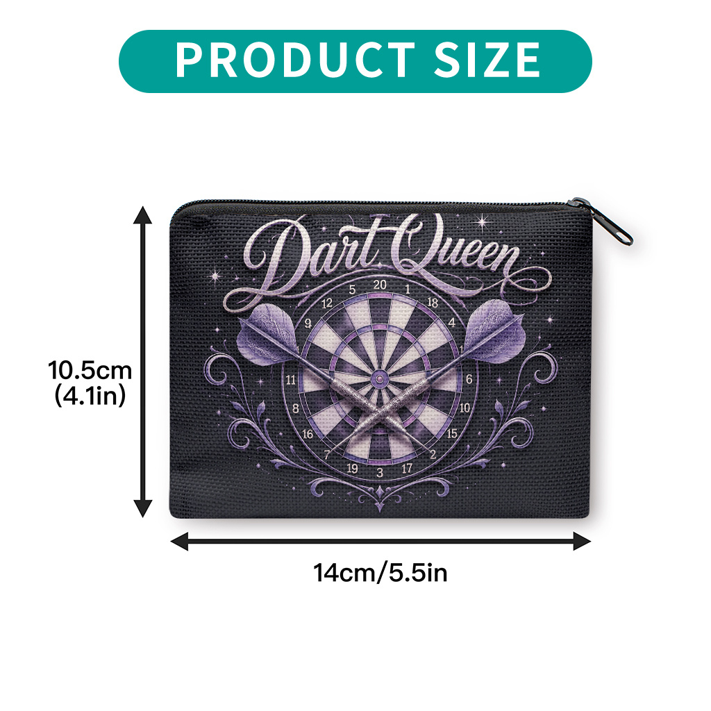 TEMU 1pc Dart-themed Coin Purse With Dart Board & Darts - Double-sided Dart Print Zipper Closure Wallet Suitable For , Multifunctional Card Holder,