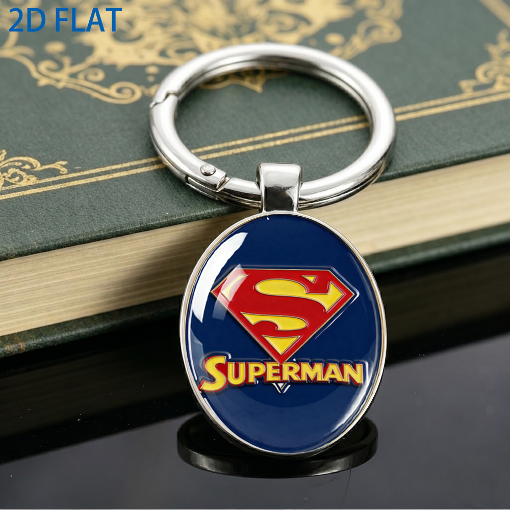 TEMU 1pc 2d Flat Licensed Superman Theme 3d Relief, Featuring Classic Superman And Superman Text, With And Oval Base. Collectible Accessory,