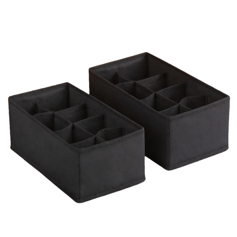 TEMU 2pcs Boîte de Rangement Pliante 8 Tiroirs, Matériau en Toile, Surface Brossée, Très Adaptée à des Sous-vêtements et des Chaussettes, Tiroirs de