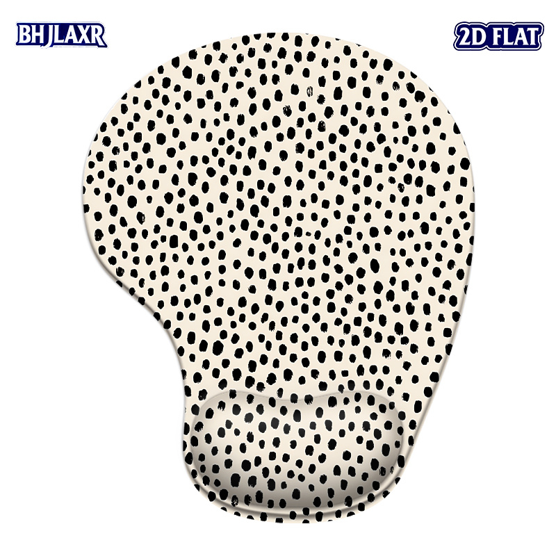 TEMU 1pc 2d Flat Intricate Gray Dots Pattern Silicone Wrist Rest Mouse Pad - 8.98*7.56inch, Ergonomic Support For Office Home Computer, Whimsical