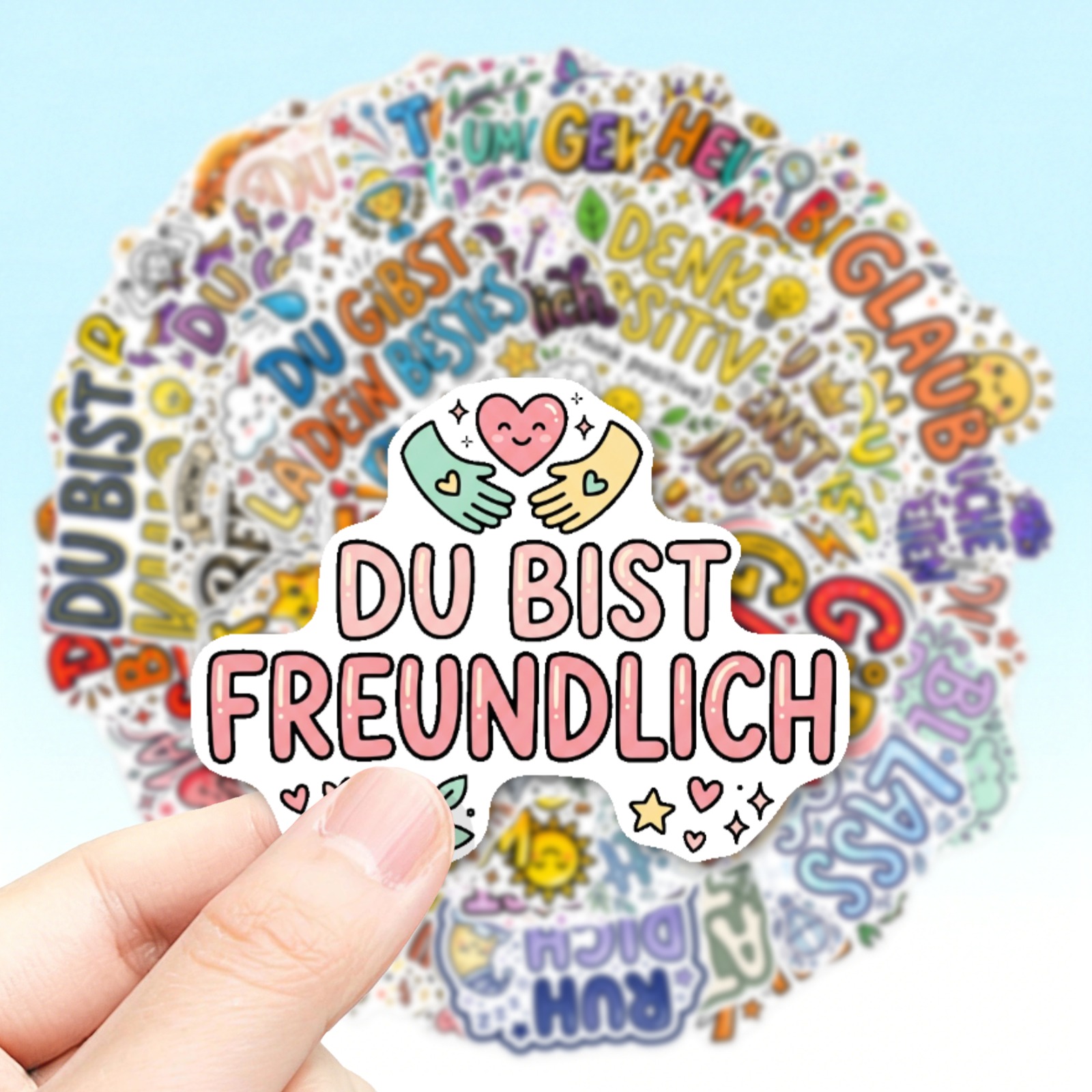 Spice Up Corner Of Life 50pcs German Positive Quote Stickers Cute Fun Decorative Decals For Laptops Water Bottles Journals Phone Cases