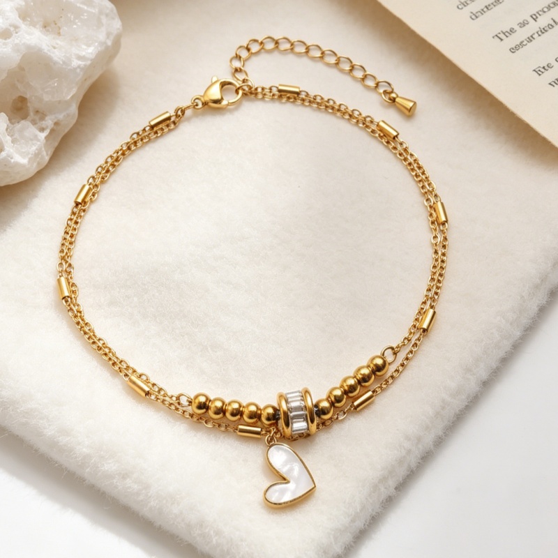 Women's Bohemian Style Heart Double-Layer Ankle Chain