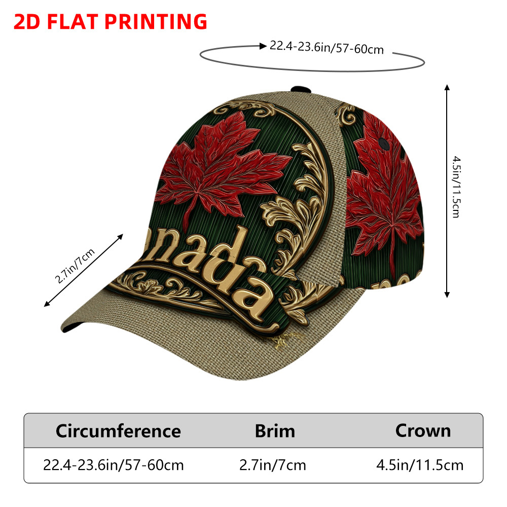 TEMU 1 pièce Casquette de baseball à thème avec feuille d'érable rouge, adaptée pour , les sports de et le streetwear - Casquette snapback réglable