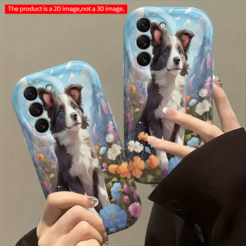 artikel foto Telefoonhoesje - 2D Platte Border Collie Bloemenakker Geschikt voor Cartoon Anime Telefoonhoesje, voor Galaxy A04E A05S A07 A10 A11 A12 A14 A15 A17 A21S A22 A23 A24 A25 A32 A33 A34 A35 A52 A53 A54 A55 S20FE S21 S22 S23 S24 S25