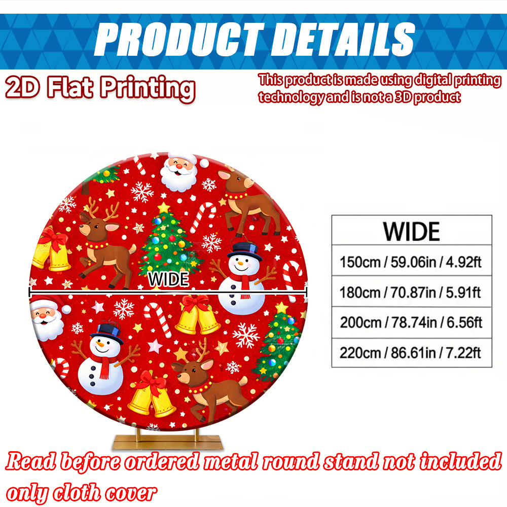2d 플랫, 2d 플랫 - 2d 플랫 프린팅 1개 파티 배너 탄성 원형 전시회 배경 merry christmas 크리스마스 기차와 눈사람 (선반 없음) 크리스마스 및 할로윈에 적합하여 축제 분위기의 촬영 분위기 조성