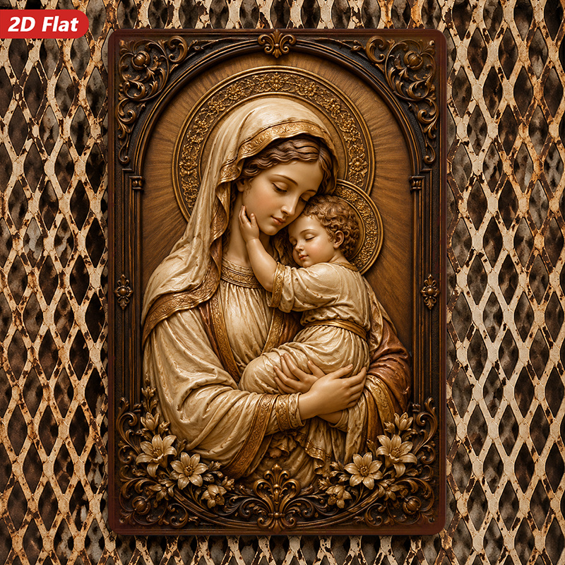 TEMU Placa de madera 2D de 1 pieza, decoración de pared, y pintura decorativa, tema religioso, ornamentado, decoración del hogar, adecuado para ,