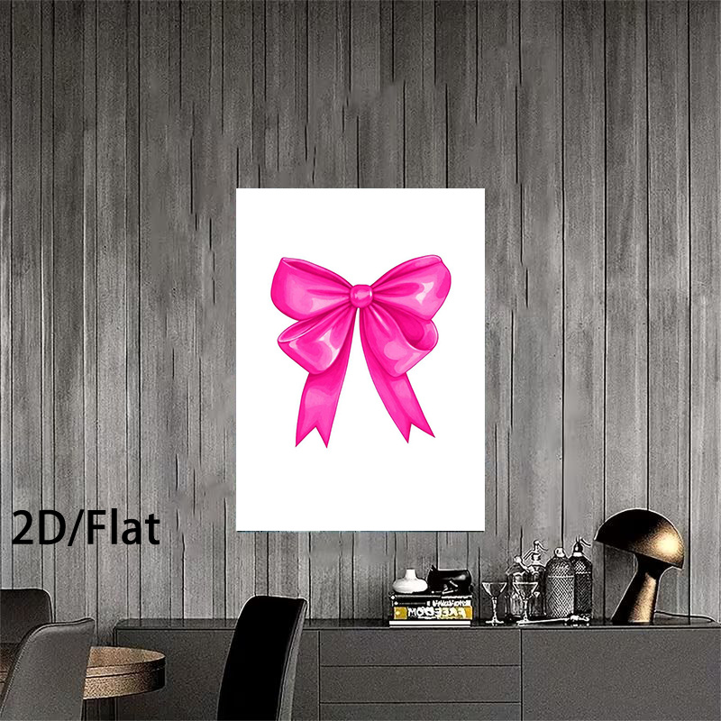 2d   bow poster vertical modern minimalist suitable for living room wall decor spring summer aesthetic unframed canvas print with bow accent vertical hanging painting for room decoration 2d flat