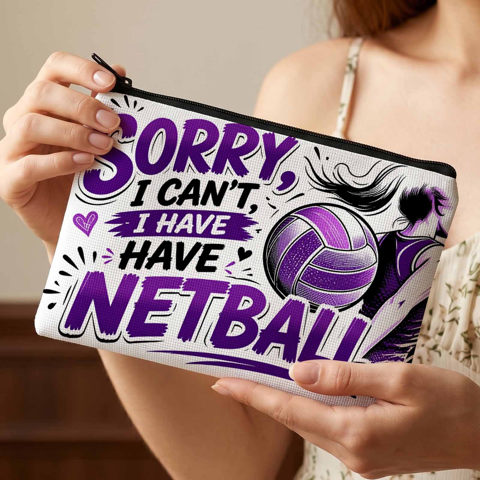 TEMU 2d Flat Printing Makeup Bag, Sporty Netball Essential For Gym, Travel, And Daily Use, 2d Flat