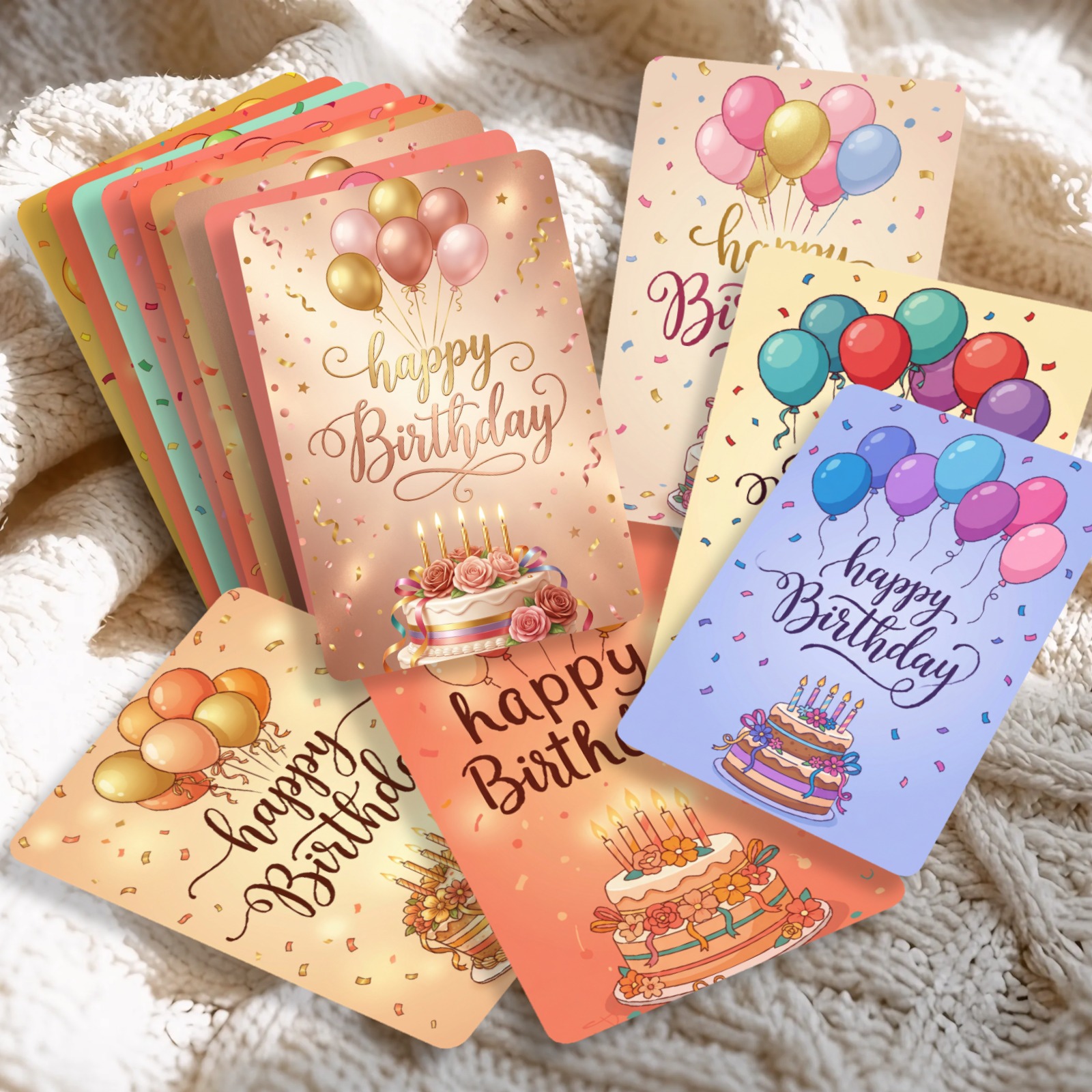 TEMU 36pcs Happy Birthday Themed Postcards, Festive Style, Suitable For Party Wishes, Greeting , Message Sending