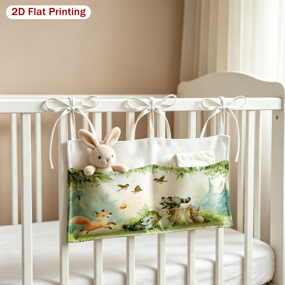 2D Flat Fox and Woodland Animals Graphic Hanging Caddy Bag