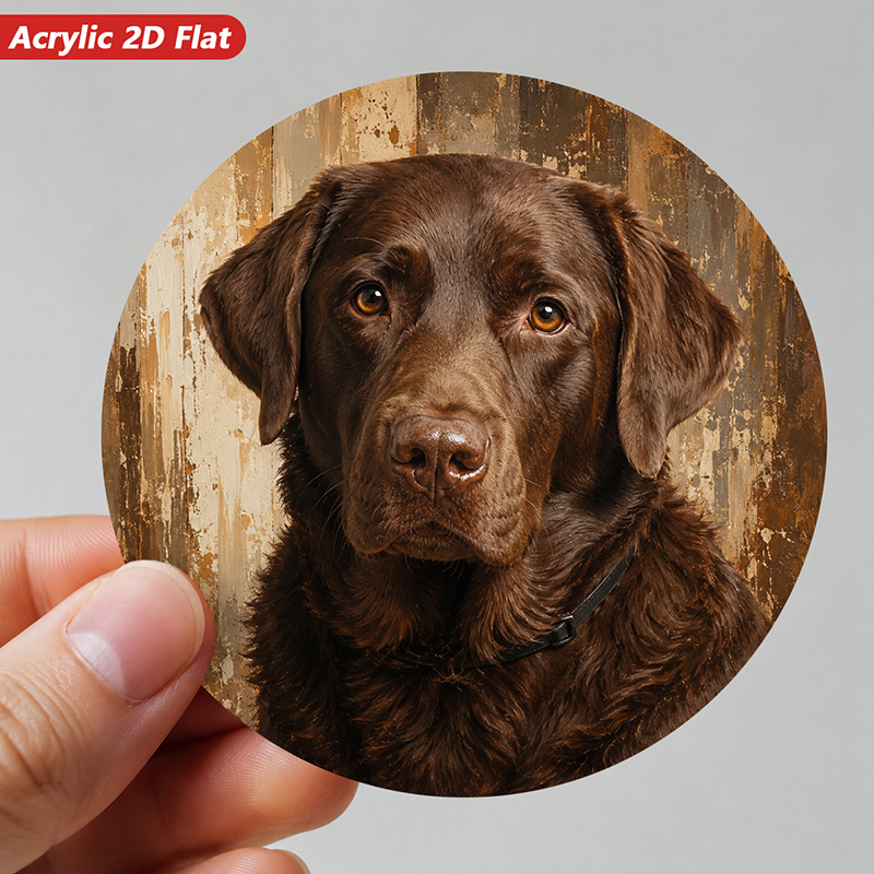 TEMU 1pc Chocolate Labrador Dog Magnetic Refrigerator Sticker, Suitable For Home, Cabinet, Dishwasher - Cute Brown Puppy With Amber Eyes, Ears And