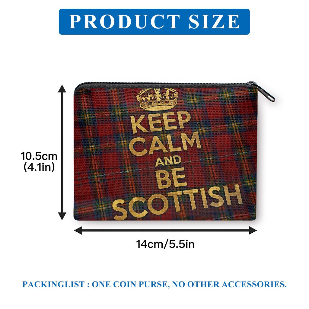 TEMU Coin Purse 1pc, Keep And Be Scottish Print Coin Purse, Affordable Price, Compact, Can Hold , Keys, Lipstick, Earbuds, Portable Wallet And Small