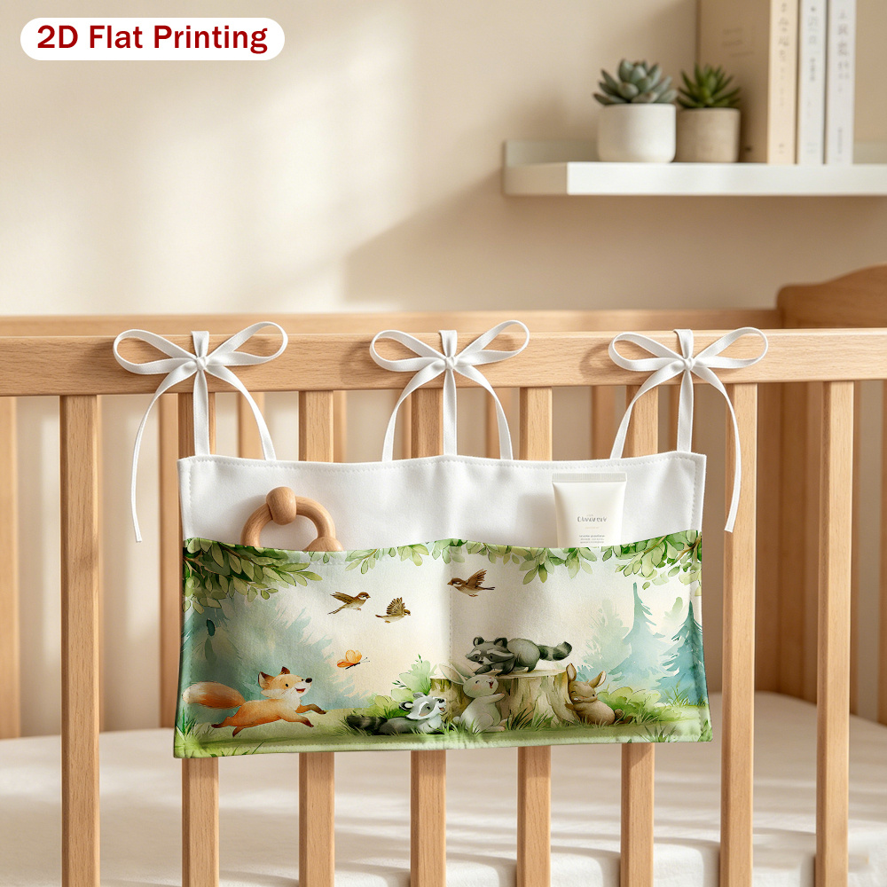 2D Flat Fox and Woodland Animals Graphic Hanging Caddy Bag