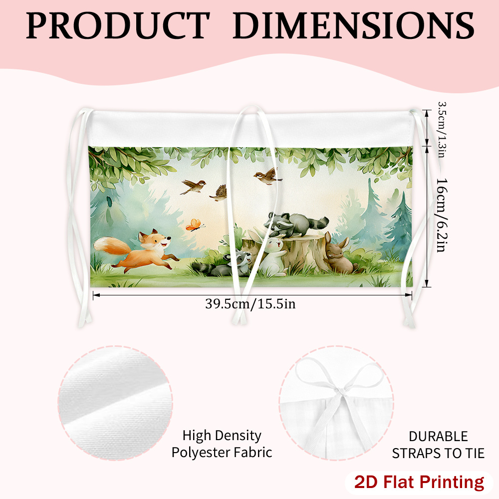 2D Flat Fox and Woodland Animals Graphic Hanging Caddy Bag