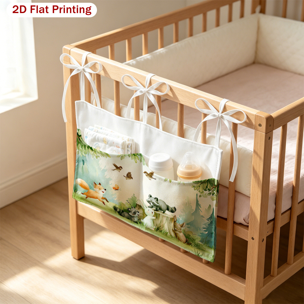 2D Flat Fox and Woodland Animals Graphic Hanging Caddy Bag