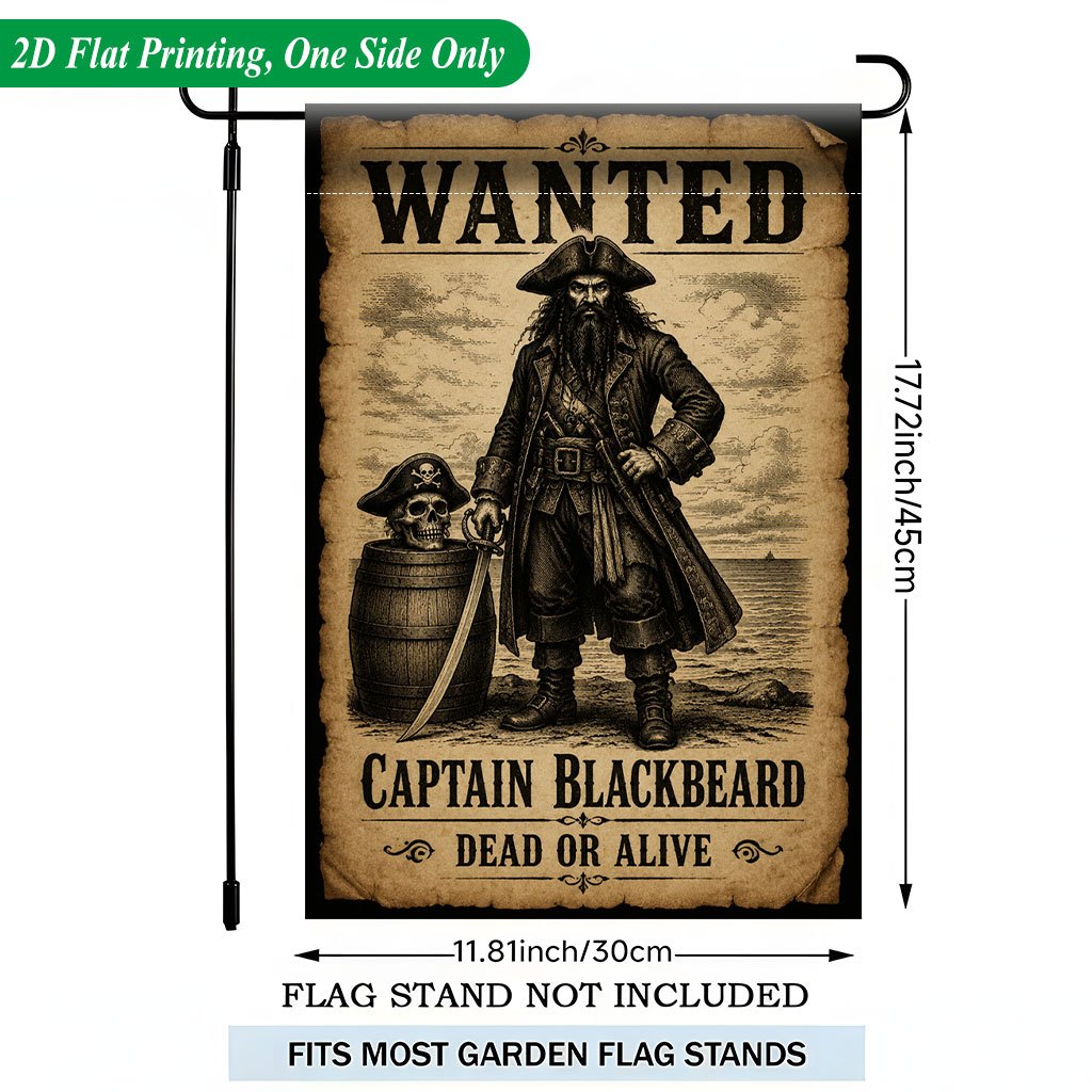 TEMU Plat 2D, Drapeau de Jardin à Impression Plate 2D 1 pièce, Drapeau de Jardin Simple Face Affiche de Pirate , Drapeaux de Jardin Décoratifs de ,