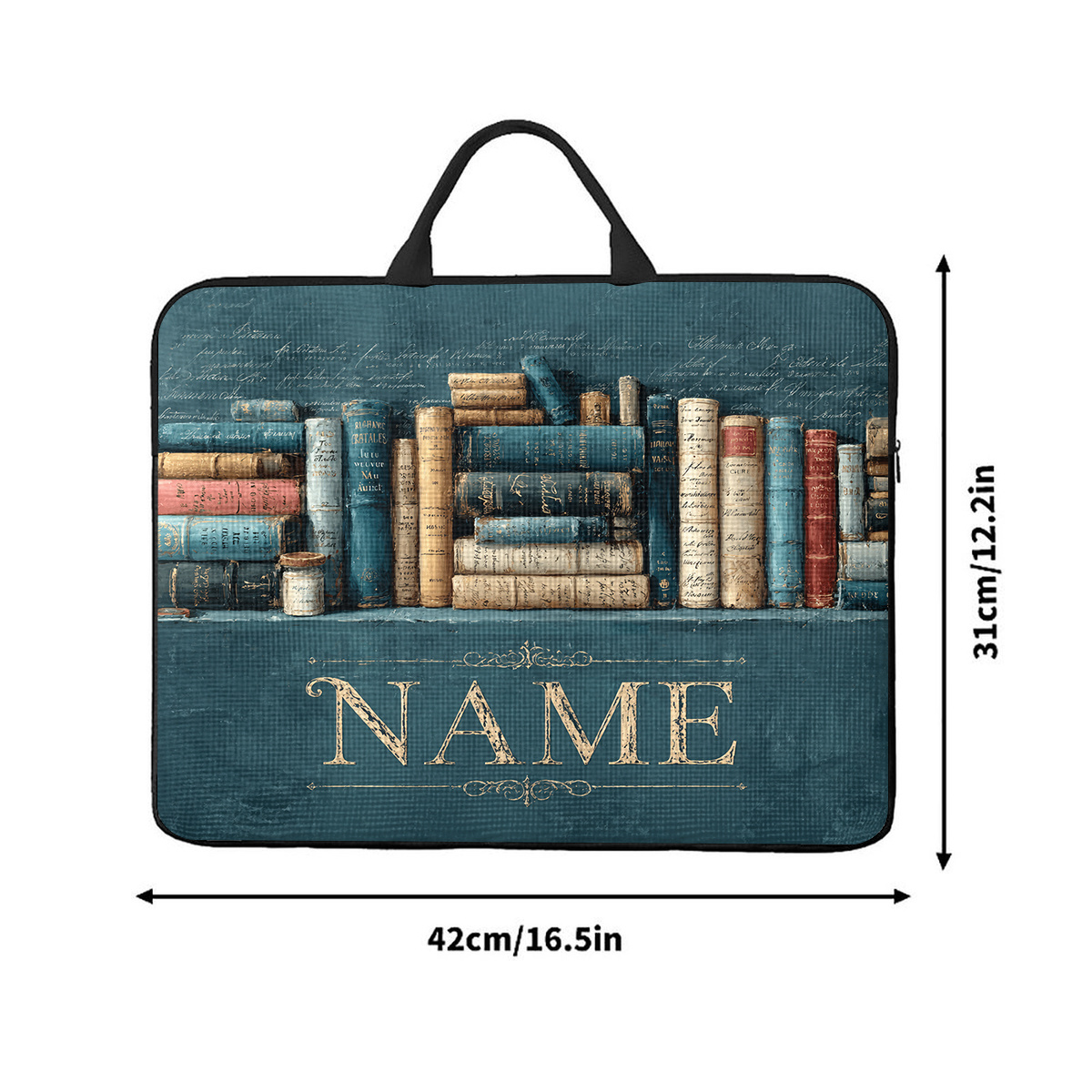Personalized Vintage Books Themed Laptop Case
