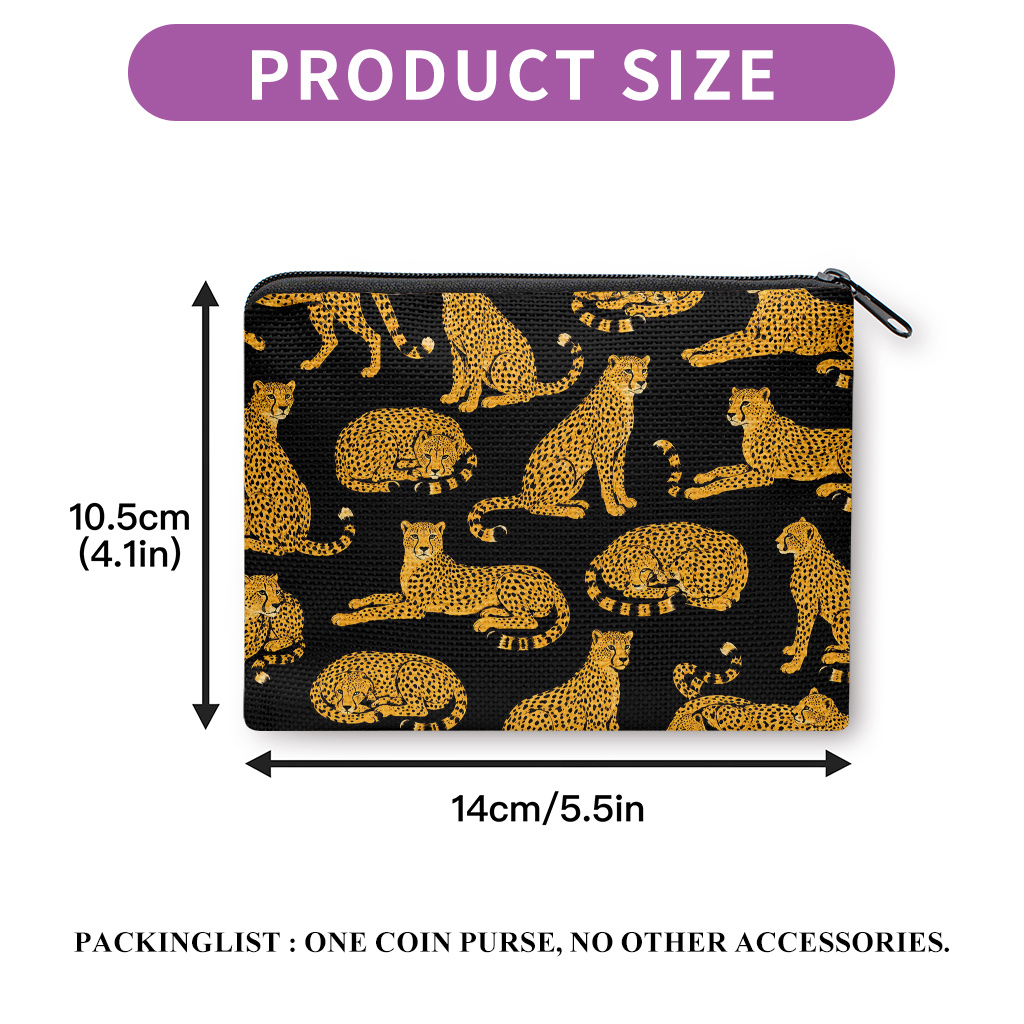 TEMU Coin Purse 1pc, Resting In Various Poses Double Sides Printed Coin Purse, Earphone Lipstick Small Items Storage Bag, Multi-use Clutch Bag,