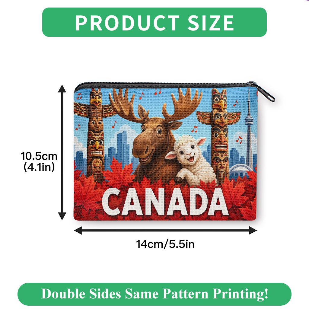 TEMU Coin Purse, Canadian Symbols Print Coin Purse, Small Portable Zipper Bag For Coin, Key, Card & Earphones, Portable Change Purse, Small Item