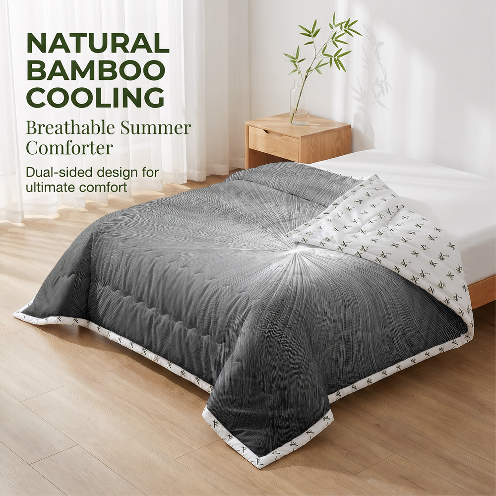 TEMU 1pc Bamboo Reversible Cooling & Warm Summer Comforter Cooling Comforter With Switchable Temperature Control Lightweight & Breathable For All