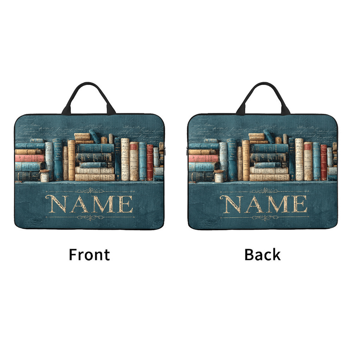 Personalized Vintage Books Themed Laptop Case