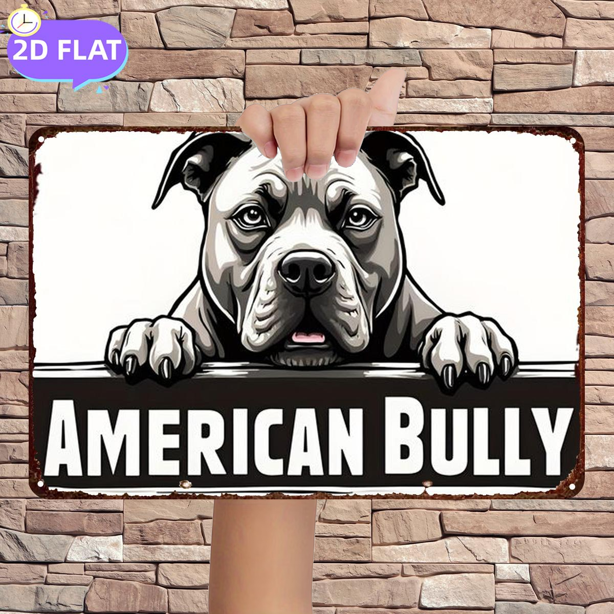TEMU 2d Flat 1pc, : Strong And Canine Portrait, Metal Iron Sign, Size (8"x12"/20cm*30cm) Decorative Paintings/room/restaurant/bar/door/garage Decor