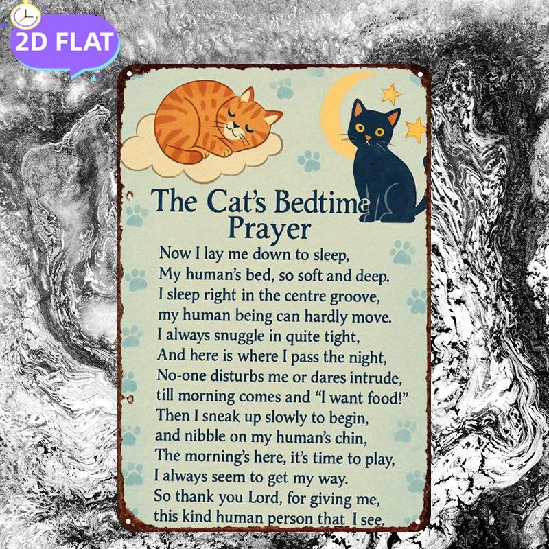 TEMU 2d Flat, " Bedtime : Stories About Feline And Night , " Wooden Decorative Painting For Room/dining/bar/door/garage Decor