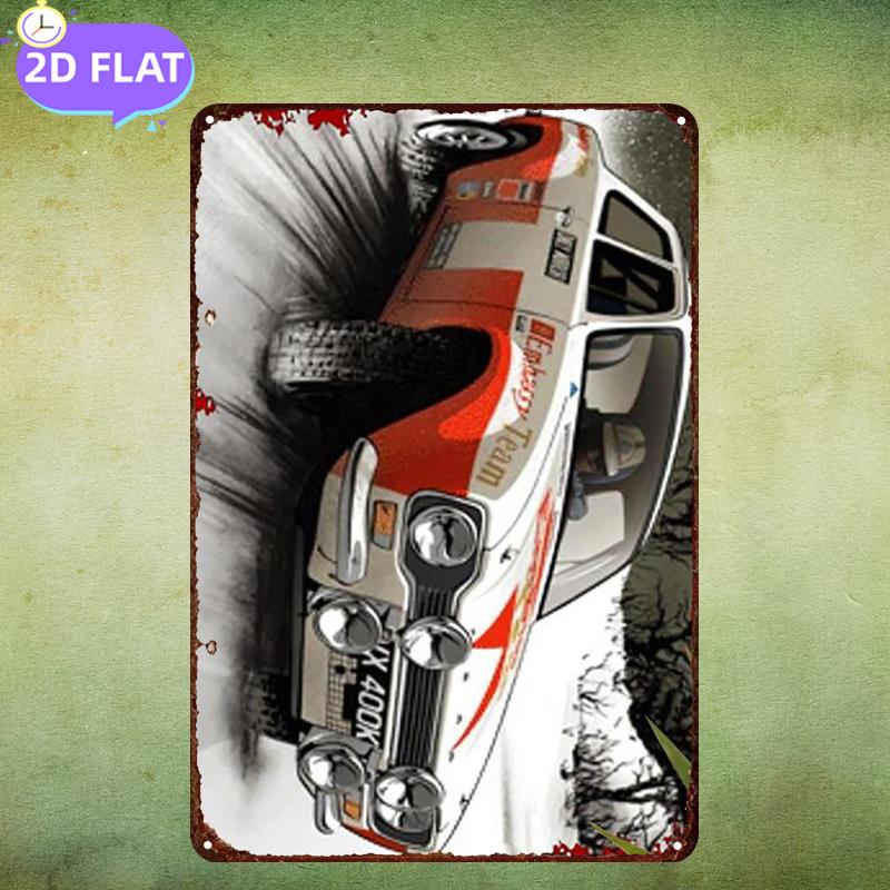 TEMU 2d Flat 1pc, "retro Rally Car : Classic Race Machine ", Wooden Sign, Decorative Painting/room/dining Room/bar/door/garage Decor, 2d Flat