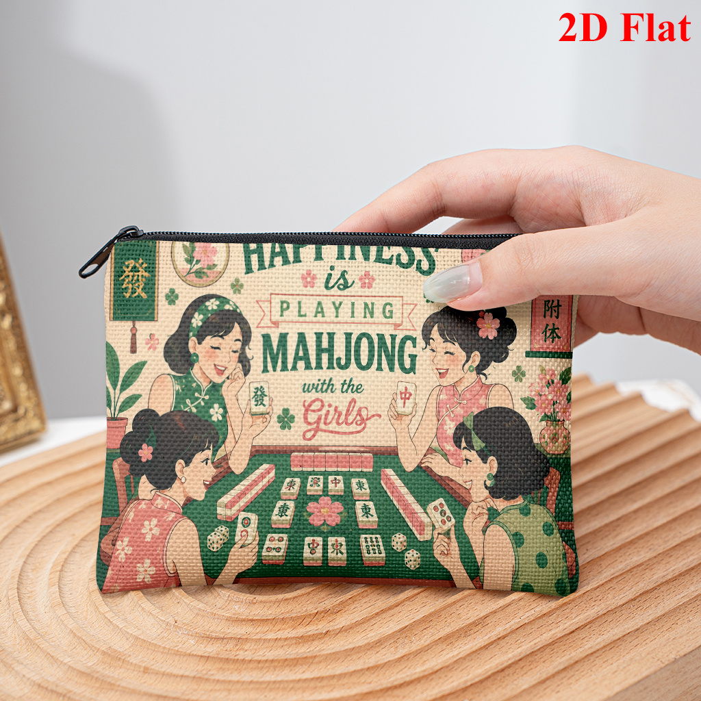 TEMU Coin Purse 1pc, Mahjong , Printed Coin Purse, Mini Cute Storage Bag, Storing Lipstick, Keys, Bank Cards And , Lightweight Card Holder, A Great