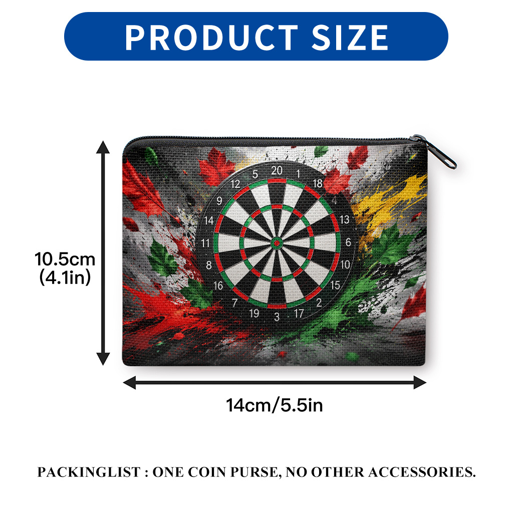 TEMU Women' Dartboard Coin Purse With Dartboard & Print - Double-sided Wallet Suitable For , Keys, Cards, Earphones Storage, Compact Portable Change