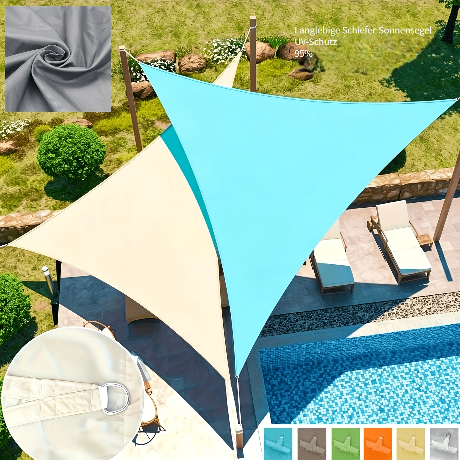 sonnensegel 4x2 meter Lumaland 100% HDPE mit Stabilisator für UV-Schutz - Rechteck 2 x 4 Size:0-3M Einziehbar Welle Sonnensegel 3x6M(BxL), _okendo:syndication_key:sleep-suit-3-5-night-sky