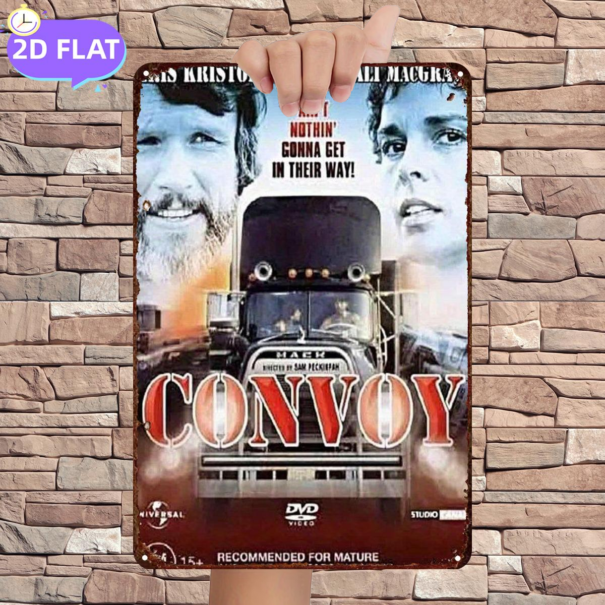 TEMU 2d Flat 1pc, "convoy: A On Road", Metal Iron Sign, Size(8"x12"/20cm*30cm) Decorative Paintings/room/restaurant/bar/door/garage Decor