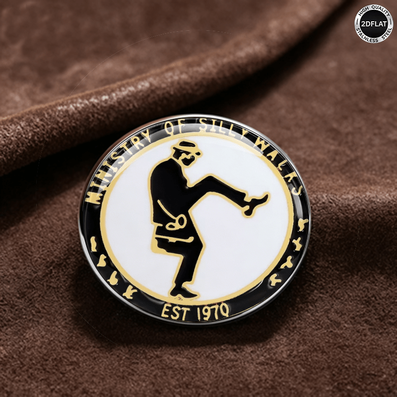 TEMU Enormous Python Troupe Step Unit Merchandise Fun Humorous Walking Pattern Brooch Classic Film Retro Decorative Pin Backpack Clothing Hat