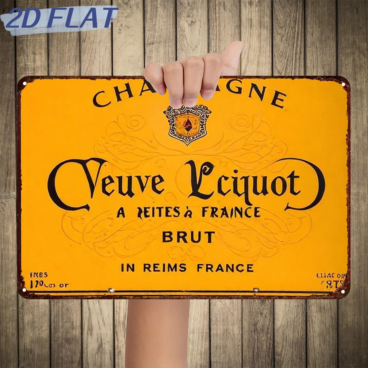 TEMU 2d Flat 1pc, "champagne L'Ã©tiquet: A & France From Of Champagne Country", Metal Iron Sign, Size (8"x12"/20cm X 30cm) Decorative