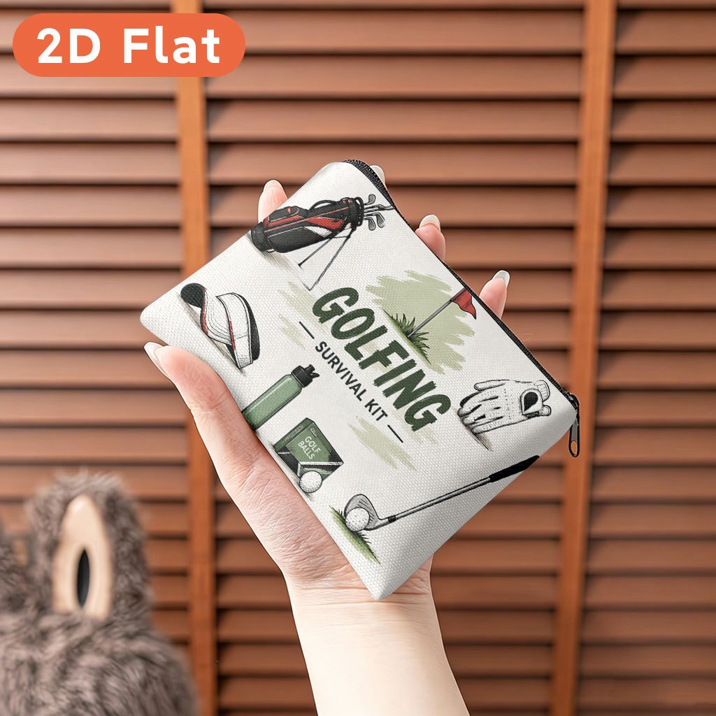 TEMU 2d Flat Coin Purse 1pc, Golfing Equipment Collection, Multifunctional Coin Purse, Combining , Cards, And Keys Into 1 Compact And Stylish Small