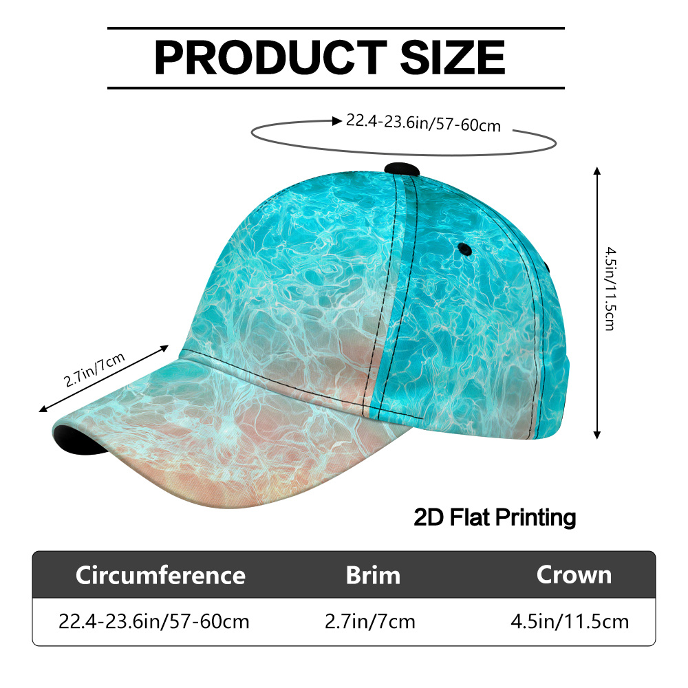 TEMU 1pc 2d Flat Printing Clear Pattern Baseball Cap - Lightweight Adjustable Duckbill Hat, Ideal For Daily Wear, Comfortable Design, Perfect For