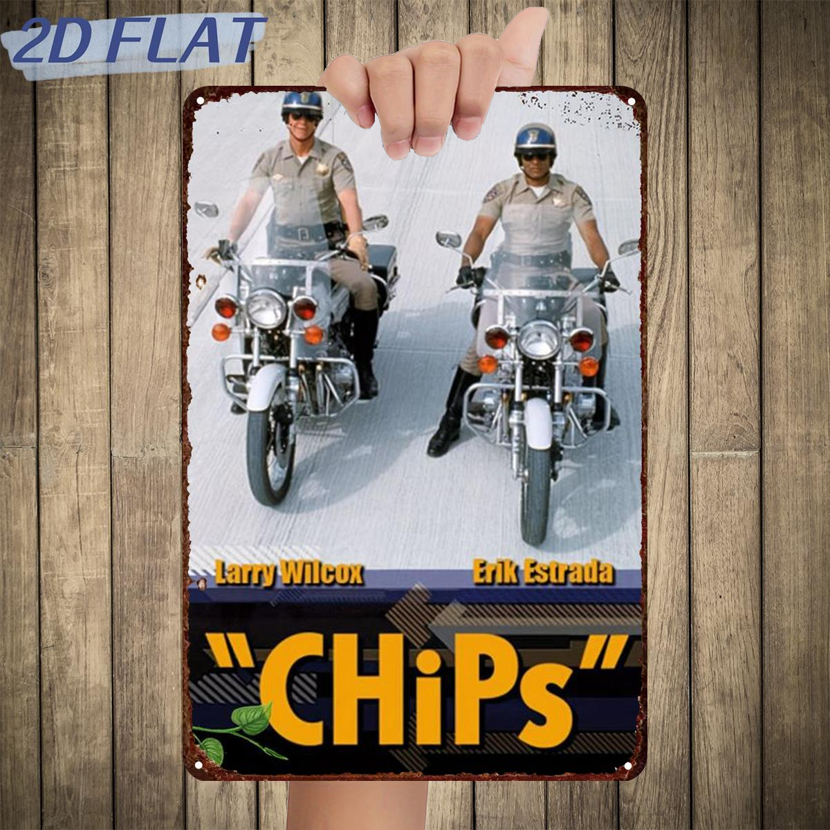 TEMU 2d Flat, 2d Flat 1pc,"chips: Motorcycle Cops Series",metal Lron Sign,size(8"x12"/20cm*30cm)decoratve Paintings/room/restaurant/bar/door/garage