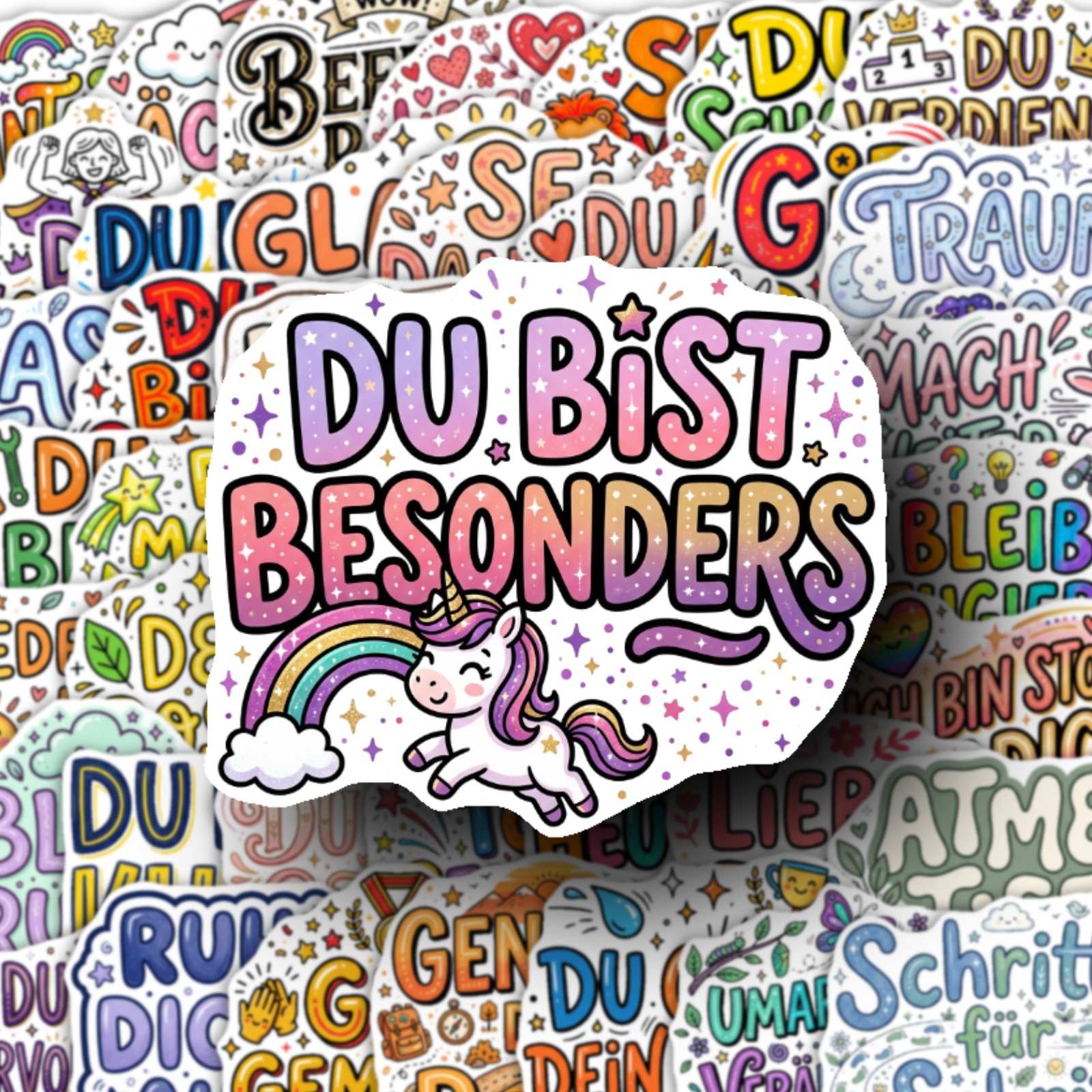 50pcs Inspirational German Stickers, , Boost Your Mood Anytime, Perfect For Decorating Notebooks Laptops Journals