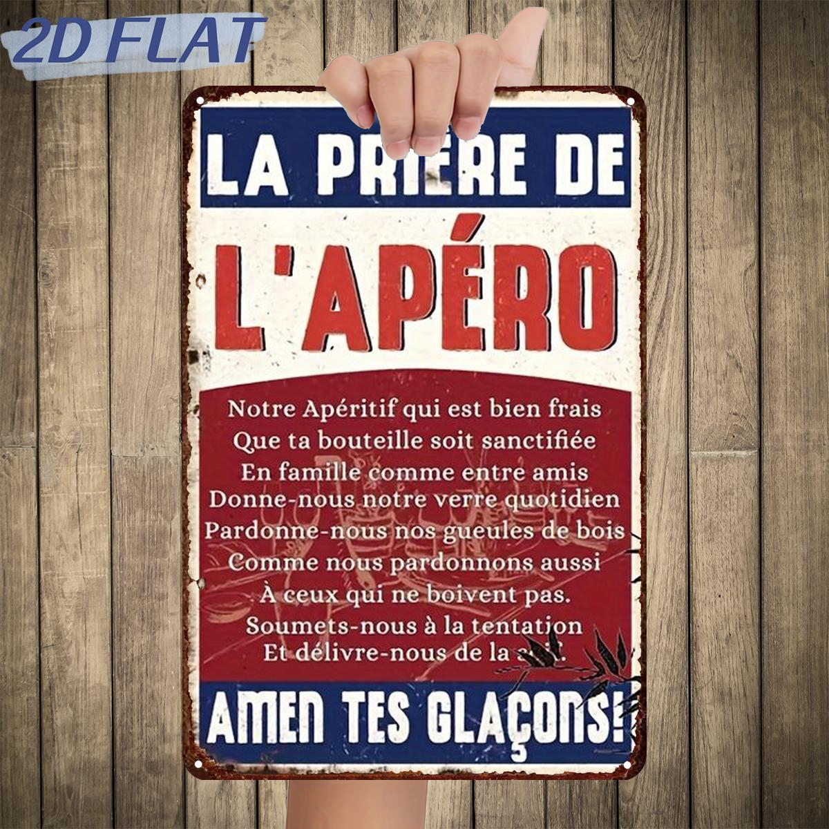TEMU 2D Plat 1pc, La Prière de l' : "Amen Vos Glaçons !", Plaque en Métal Fer, Taille (8"X12"/20Cm X 30Cm) Peintures