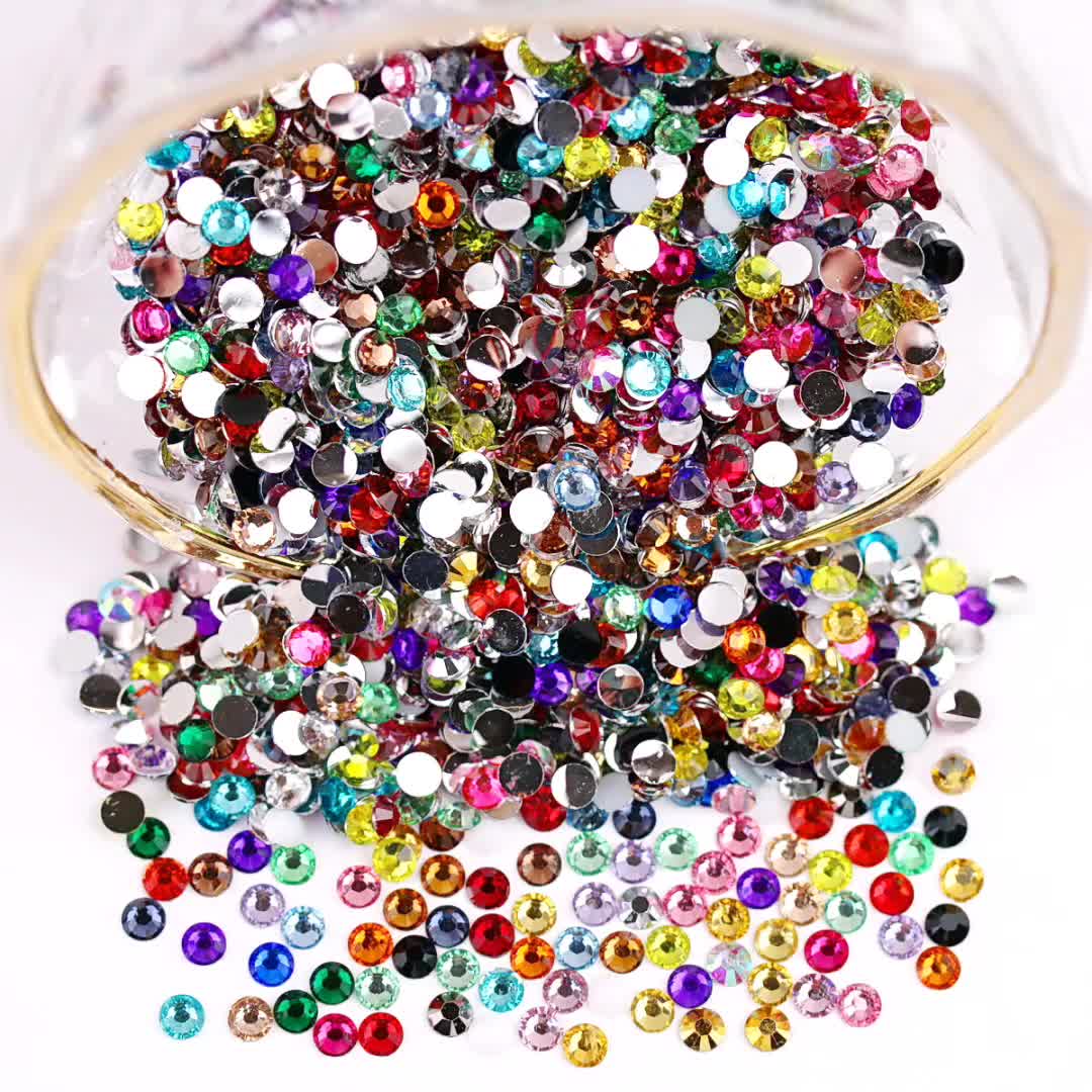 1440 Pieces Luminous Rhinestones Neon Color Fluorescent Crystal Rhinestones  Flatback Round Rhinestones 3D Nail Decoration Charms with Tweezers, Mixed  Size 12 Colors for Nail Design Accessories