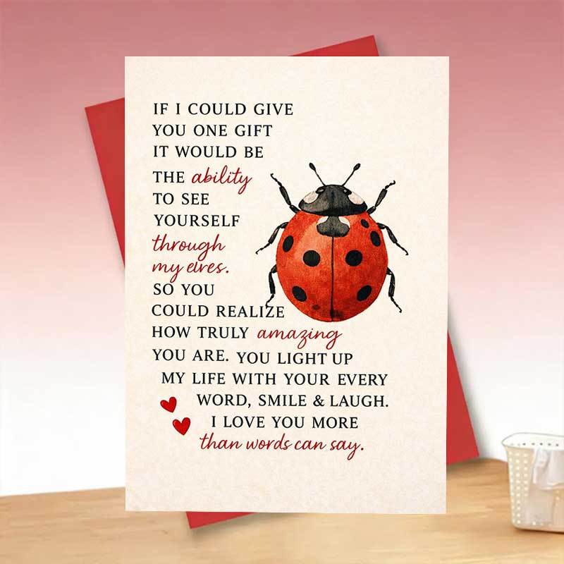 TEMU Carte de vœux 1 pièce avec enveloppe, et d'appréciation sur – Motif inspirant de coccinelle rouge avec des touches de cœur, pour de l', idéal